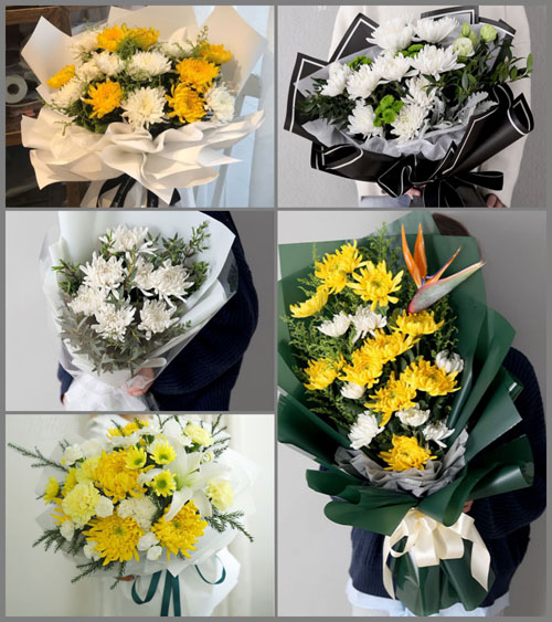 广东梅州市五华县华城镇华安村白事花束代送
